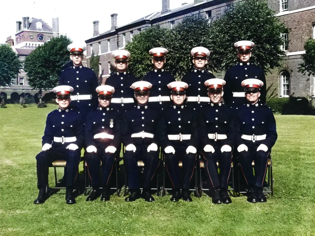 Royal Marines. Colourised and restored.