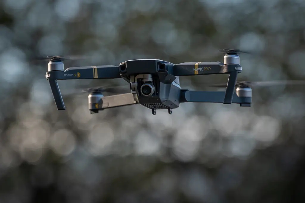 DJI Mavic Pro drone with bokeh background.