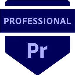 Adobe professional Premiere Pro qualification badge.